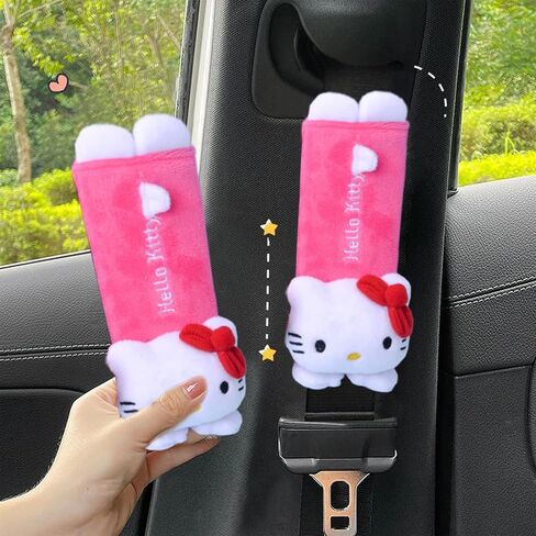 Kawaii Car Seat Belt Strap Cover Cute Cushions Shoulder Pad Set of 2,Cute Plush Soft Protector Cushions Shoulder Pads for Adults and Kids in Saudi Arabia