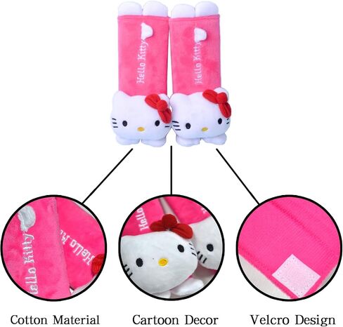 Kawaii Car Seat Belt Strap Cover Cute Cushions Shoulder Pad Set of 2,Cute Plush Soft Protector Cushions Shoulder Pads for Adults and Kids in Saudi Arabia