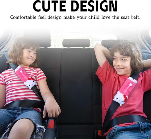 Kawaii Car Seat Belt Strap Cover Cute Cushions Shoulder Pad Set of 2,Cute Plush Soft Protector Cushions Shoulder Pads for Adults and Kids in Saudi Arabia