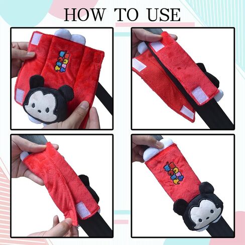 Kawaii Car Seat Belt Strap Cover Cute Cushions Shoulder Pad Set of 2,Cute Plush Soft Protector Cushions Shoulder Pads for Adults and Kids in Saudi Arabia