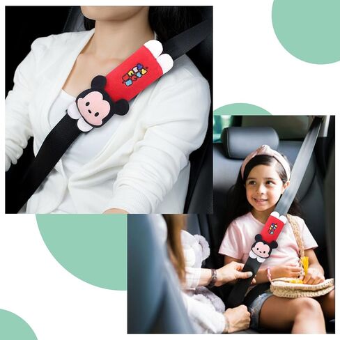Kawaii Car Seat Belt Strap Cover Cute Cushions Shoulder Pad Set of 2,Cute Plush Soft Protector Cushions Shoulder Pads for Adults and Kids in Saudi Arabia