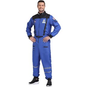 Mens Astronaut Costume Adult Male Space Suit Costume for Men Halloween Party Dress Up