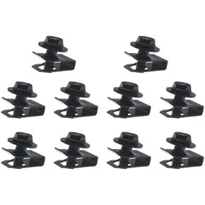 10 Set Bolts with Body Clips Kit Metal Body Bolts Screws and Extruded U Shaped Clips Black Cars Fastening Accessories for Most Cars