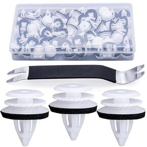 Rexka 51pcs Door Trim Panel Trunk Lid Headliner Retainer Clip Compatible with BMW E46 E90 F30 X5 X3 E60 51-41-8-224-768 51418224768 -Multipurpose Auto Trim Panel Body Remover