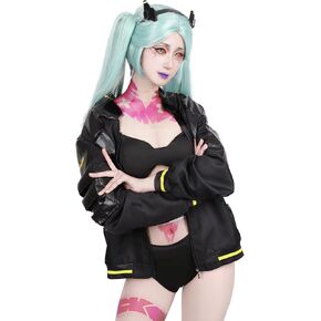 C-ZOFEK Cosplay Outfits Black Coat Halloween Costume with Stickers