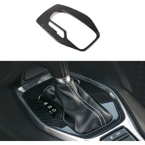 MICROCK for Camaro Carbon Fiber Gear Shift Panel Frame Trim Interior Accessories for Chevrolet Camaro 2016 2017 2018 2019 2020 2021 2022 2023 2024