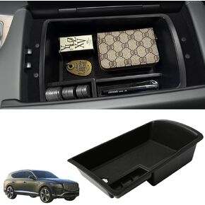 Center Console Organizer Tray Compatible with Genesis G70 2019-2024 Accessories,Secondary Storage Armrest Glove Box - Black ABS