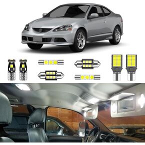 7PCS Super Bright White LED Interior Light Kit Package for Acura RSX 2002 2003 2004 2005 2006 + License Plate Lights and Install Tool