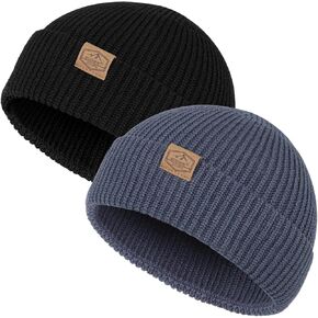 Fisherman Beanie Hats for Men Women,Knit Cuffed Short Trawler Beanie,Warm & Soft Stylish Skullcap Winter Spring Autumn
