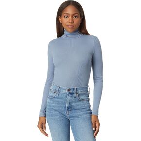 Madewell Womens Cropped Turtleneck Top in Contrasting Stripe