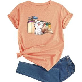 J&DHUASHA Women's Plus Size T-Shirt Short Sleeve Crewneck Graphic Tees Casual Summer Printed Tops