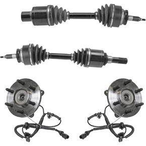 TRQ Front Drivetrain Kit CV Axle Shaft Assembly Wheel Hub Bearing Assembly Compatible with 2009-2010 Ford F-150