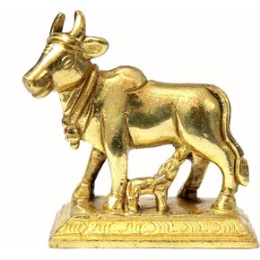 StonKraft Brass Kamdhenu Kamadhenu Idol Murti Statue (2.5")