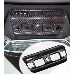 NUBUHONE C8 Real Carbon Fiber Roof Reading Light Lamp Cover Trim Fit for Corvette C8 Stingray Z51 Z06 E-Ray 2020-2025 Carbon Fiber Top Reading Light Cover Trim