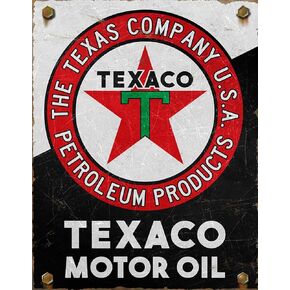 Desperate Enterprises Texaco - The Texas Company Fully Embossed Steel Sign - Vintage Garage Signs - Nostalgic Vintage Metal Wall Décor - Made in USA