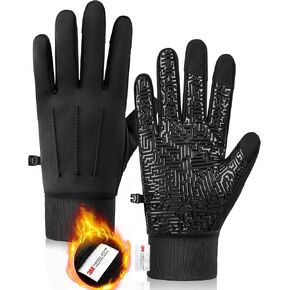 Winter Gloves Men Touchscreen Waterproof, Womens Gloves Windproof Thinsulate Lined, Gloves for Men Anti-slip Cycling