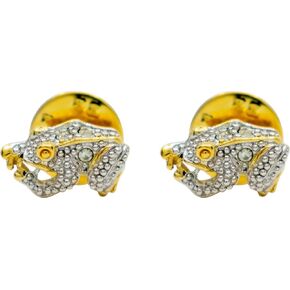 Set of 2 Brooch Lapel Pins With Rhinestones