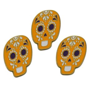 Novel Merk Day of the Dead Skull Dia de los Muertos Lapel Pin, Hat Pin & Tie Tack Set with Clutch Back