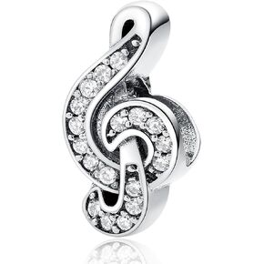 Nbsameng S925 Sterling Silver Charms Compatible for Pandora Bracelets and Necklaces, DIY Holiday Gifts for Women, Phonogram