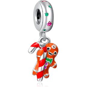 925 Sterling Silver Charms for Bracelets Necklaces Snowman and Crutches Dangle Pendants Beads Cartoon Charms Jewelry Gift for Women