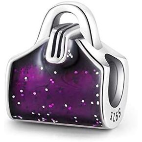 Fashion Women Bag Charm Bead 925 Sterling Silver Women Shopping Handbag Charms fit Pandora Bracelets