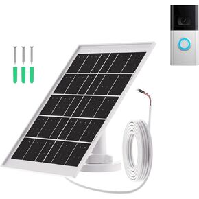 7W Solar Panel for Ring Doorbell, IP66 Waterproof Solar Panel for Ring Video Doorbell 3/3+/4, Battery Video Doorbell Plus, 13.1Ft Charging Cable