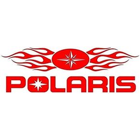 (Set of 3) Polaris with Flames Decal Sticker - Sticker Graphic - Auto, Wall, Laptop, Cell, Truck Sticker for Windows, Cars, Trucks