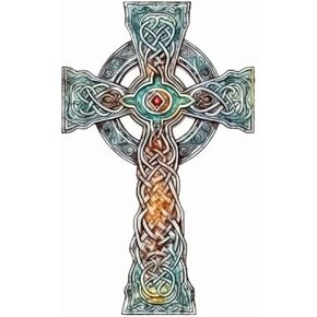 Yoonek Graphics Celtic Cross Vinyl Decal Sticker for Car, Laptop, Tumbler, More. #008047-4"