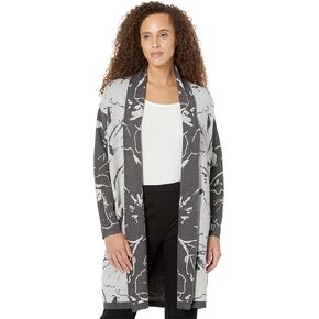 Liverpool Long Open Front Cardigan w/Patch Pockets