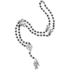 Sacina Gothic Goth Baphomet Necklace, Pentagram Necklace, Rosary Necklace, Rosary Neckalce for Women, Gothic Necklace, Goth Necklace, Halloween Necklace, Christmas New Year Jewelry Gift For Women