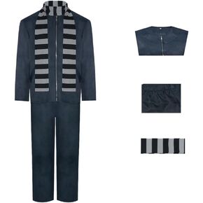 Men Gru Costume Adult Cosplay Full Suit Scarf Coat Pants Party Halloween Outfits