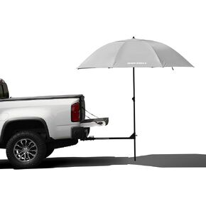 Sport-Brella Umbrella with Holder and Stand That Fits into Trailer Hitch for Tailgates, Grey