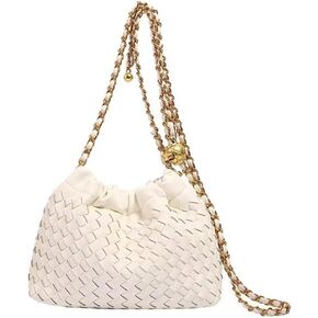 Woven Shoulder Bag Vegan Leather Cloud Purse Crossbody Bag for Women Evening Bag Small Tote Hobo Bags Clutch Purse Handbag