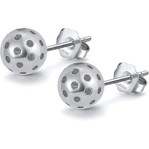 Pickleball Stud Earrings for Women - 925 Sterling Silver Stud Earrings | Birthday Gift for Her and Pickleball Players, Mother's day