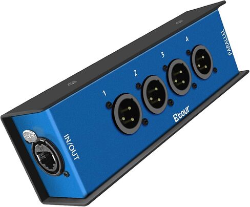 محول Etour 4 قنوات 3-Pin XLR أنثى - مستقبل ثعبان متعدد الشبكات Cat6 مدمج - للمرحلة الحية، تسجيل الاستوديو المنزلي - قنوات XLR، AES، DMX عبر كابل إيثرنت RJ45 Cat5/Cat6 in Kuwait