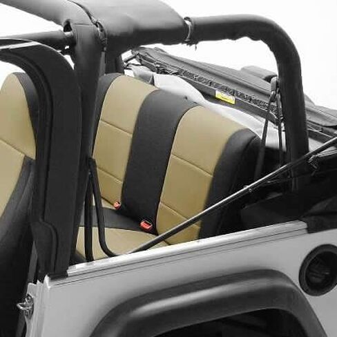 Coverking Custom Fit Seat Cover for Jeep Wrangler CJ 2-Door - (Neoprene, Solid Black) in Saudi Arabia