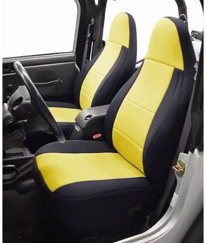 Coverking Custom Fit Seat Cover for Jeep Wrangler CJ 2-Door - (Neoprene, Solid Black) in Saudi Arabia