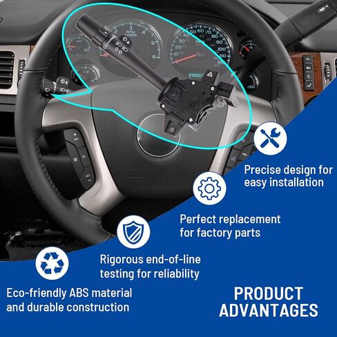 مفتاح إشارة الانعطاف الأمامي متوافق مع 2006-2013 Chevy Impala 2014-2016 Chevy Impala Limited 2006-2007 Chevy Monte Carlo استبدال لـ: 15289426 10349752 D6205E in Saudi Arabia