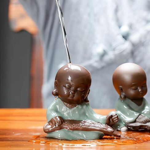 تمثال بوذا الضاحك من السيراميك، تمثال بوذا اللطيف الصغير، تمثال راهب سعيد، تمثال صغير لسطح المكتب، زينة الشاي، ديكور المنزل (نمط M) in Kuwait