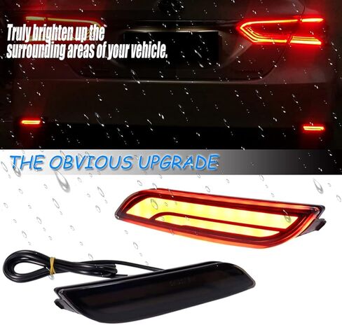 Smoked Lens Full LED Bumper Reflector Lights Compatible With 2018-up Toyota Camry, Function as Tail, Brake & Rear Fog Lamps in Kuwait