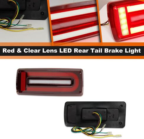 ADIIL Smoked Lens Dynamic LED W/Sequential Turn Signal Lamps Brake Light Rear Tail Running Light For Mercedes Benz W463 G-Class 99-18 AMG, Replace OEM Rear Taillamp Light in Kuwait