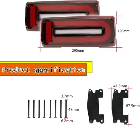ADIIL Smoked Lens Dynamic LED W/Sequential Turn Signal Lamps Brake Light Rear Tail Running Light For Mercedes Benz W463 G-Class 99-18 AMG, Replace OEM Rear Taillamp Light in Kuwait