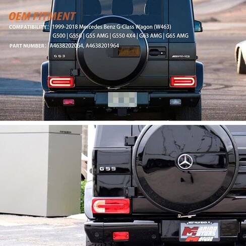 ADIIL Smoked Lens Dynamic LED W/Sequential Turn Signal Lamps Brake Light Rear Tail Running Light For Mercedes Benz W463 G-Class 99-18 AMG, Replace OEM Rear Taillamp Light in Kuwait