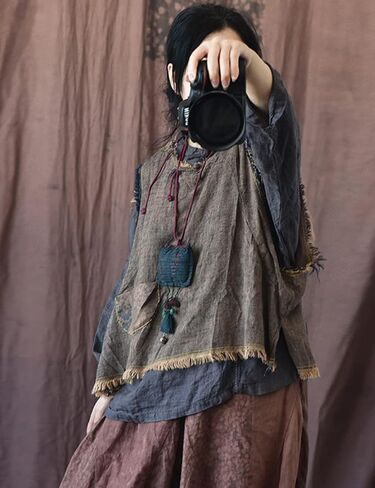 NFYM Women Hippie Clothes Distressed Hem Sleeveless Tank Crop Pullover Tops Vintage Vest in Saudi Arabia