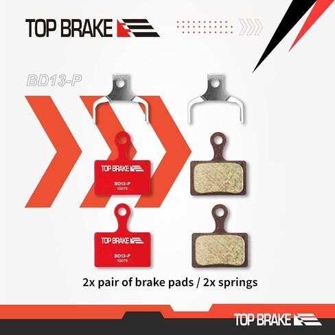 TOP BRAKE Disc Road Bike Brake Pads for Shimano XTR-M9100 RX400/810 Tektro HD-R310 510 TRP-Hylex | Road Bike,Gravel MTB| Ceramic Compound, Silent Option,Performance Version, Red (PIN Included) in Kuwait