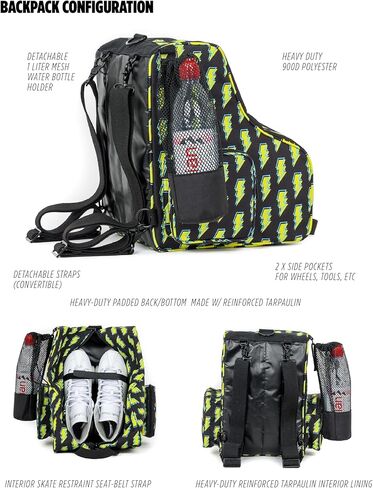 حقائب تزلج دوارة من فيديليتي للنساء والفتيات حقيبة ظهر للتزلج على الجليد ملحقات التزلج على الجليد للأطفال حقيبة تزلج على الجليد حقيبة تزلج على الجليد حقيبة تزلج على الجليد حقيبة تزلج دوارة بألوان قوس قزح سوداء in Kuwait