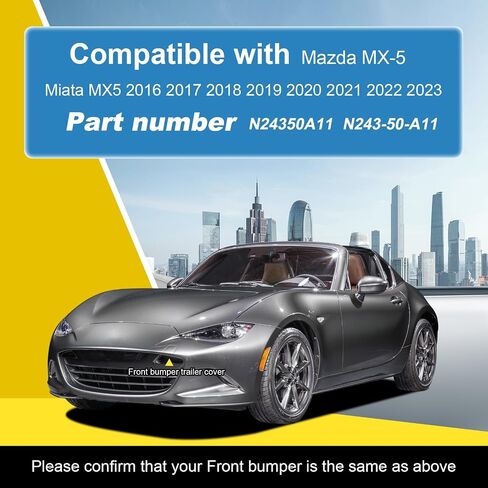 Car Front Bumper Tow Hook Cover Compatible with Mazda MX-5 Miata MX5 2016 2017 2018 2019 2020 2021 2022 2023 Trailer Cover Cap N24350A11 Tow Hook Cap Towing Eye Cap Red in Kuwait