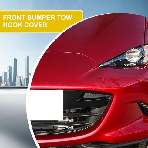 Car Front Bumper Tow Hook Cover Compatible with Mazda MX-5 Miata MX5 2016 2017 2018 2019 2020 2021 2022 2023 Trailer Cover Cap N24350A11 Tow Hook Cap Towing Eye Cap Red in Kuwait