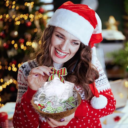 12 قطعة من معطرات هواء السيارة لعيد الميلاد باللون الأخضر الليموني مع عقدة على شكل فيونكة للسيارات معطرة للسيارات وحلي معلقة لتزيين شجرة عيد الميلاد وإكسسوارات السيارات الداخلية in Kuwait