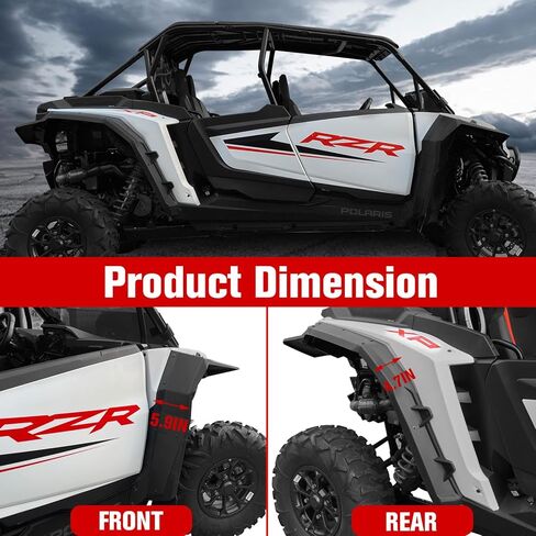 حاجز مشاعل لـ Polaris RZR XP/XP 4 1000 2024، تغطية كاملة مجموعة ممتدة من واقيات الطين الأوسع لملحقات Polaris RZR XP 1000 2024، استبدال OEM #2889133 in Kuwait